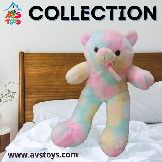 AVS Delightful and Alluring Teddy bear for kids 40cm (Rainbow)