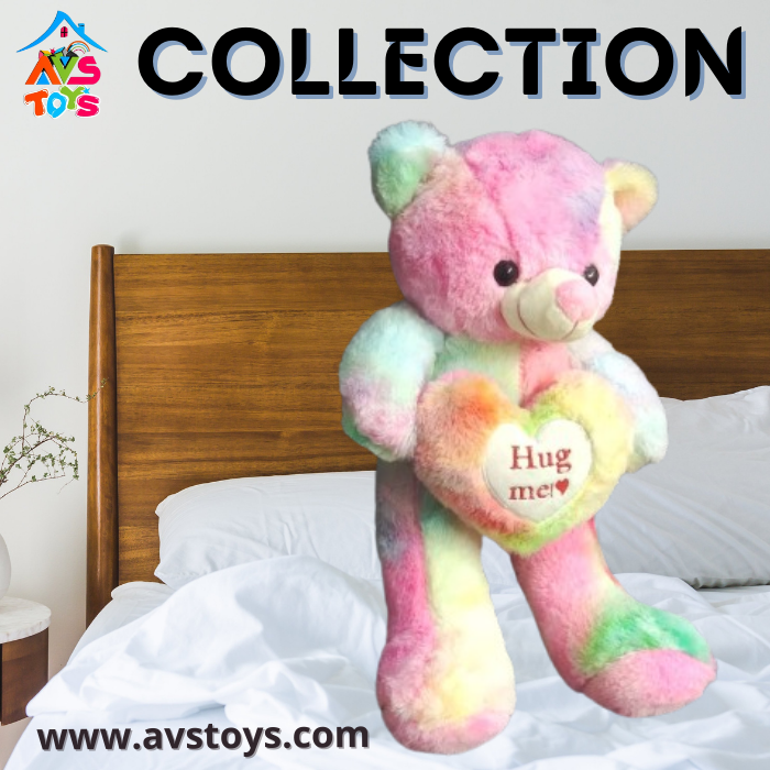 AVS Adorable & Cute Standing Teddy Bear in Rabbit fur 13 inch