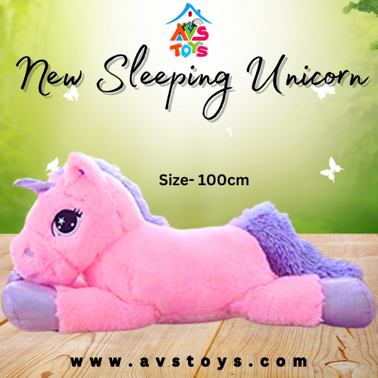 AVS New Soft & Cute Sleeping Unicorn for Kids 100cm