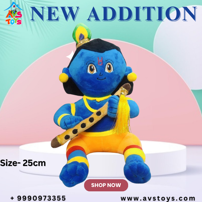AVS New Adorable & Mesmerizing Krishna with flute 25cm (Blue)