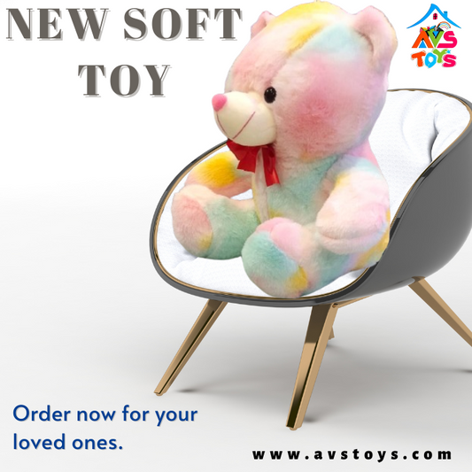 AVS New Soft and Plushy Teddy bear For kids 13 inch (Rainbow)