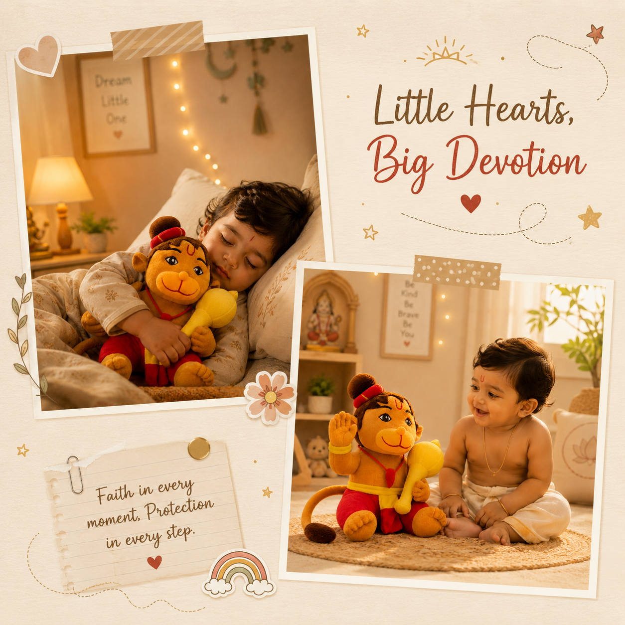 AVS Baby Hanuman Plush Soft Toy with mantra chanting – 25 cm Cute