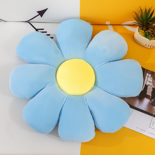 AVS Custom Cute sun Flowers Plush Pillow  - 35 cm (blue)