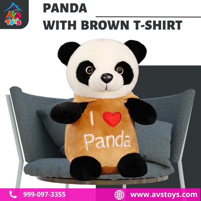 AVS New And Cute Panda with Brown T-shirt For kids 40cm