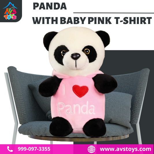 AVS New And Cute Panda with Baby pink T-shirt For kids 40cm