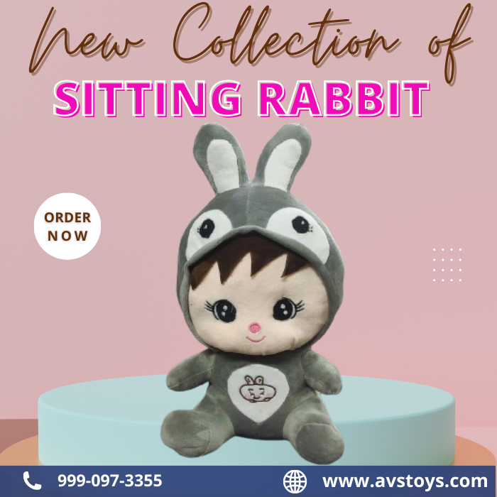 AVS New Attractive Sitting Rabbit Plush toy for kids 23cm