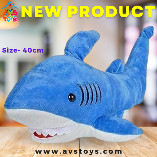 AVS New Shark Soft Toy For Kids 40cm (Blue)