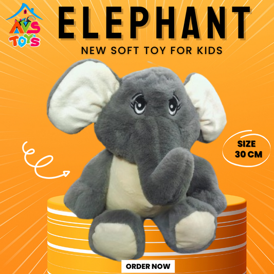 AVS New Adorable and Cute Elephant Soft toy For Kids 30cm (Gray)