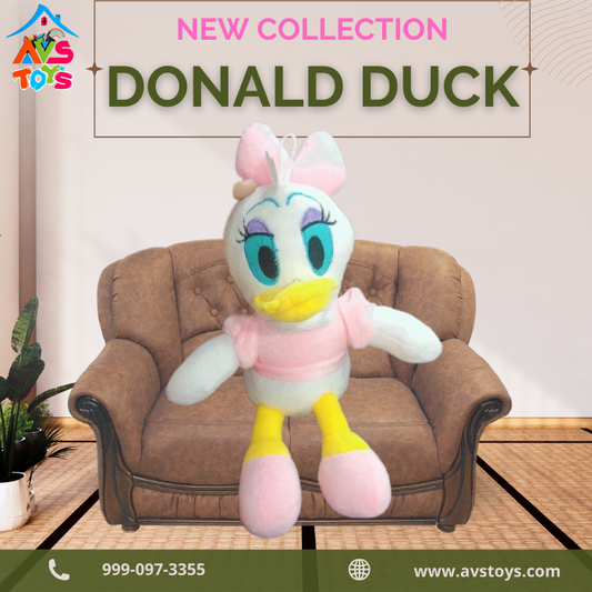AVS New Cute & Small Donald Duck Plush Toy For Kids 20cm (Pink)