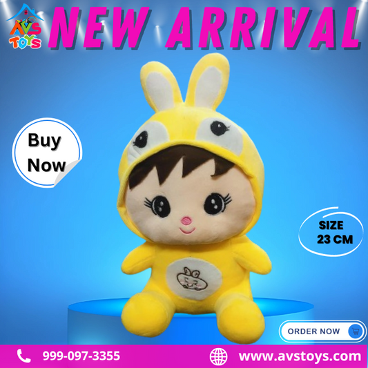 AVS New Adorable Sitting rabbit Soft toy For Kids 23cm (Yellow)