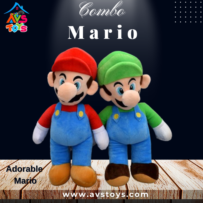 AVS Adorable Small Soft Toys Characters Toys Mario - 35cm ( green )
