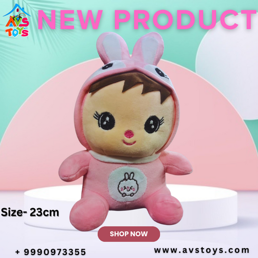 AVS New delightful Sitting Rabbit Plush toy for kids 23cm (Pink)