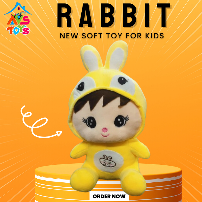 AVS New Beautiful Sitting rabbit Soft toy For Kids 45cm (Yellow)