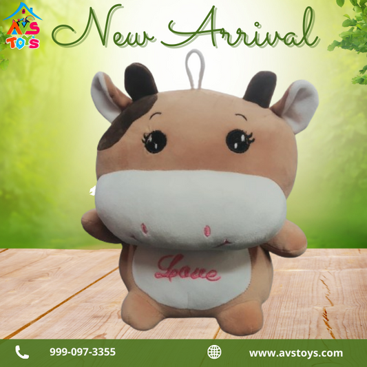 AVS New Soft And Adorable Cow Plush Toy for Kids 30cm (Brown)