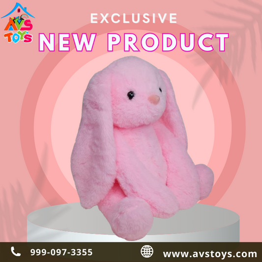AVS New Bunny in Rabbit Fur Baby Pink for kids 35cm