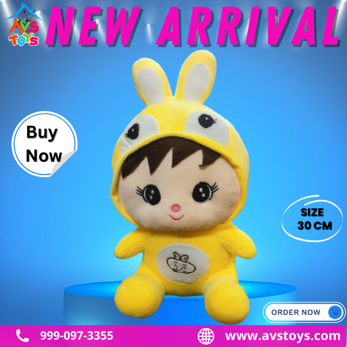 AVS New Cute Sitting rabbit Soft toy For Kids 30cm (Yellow)