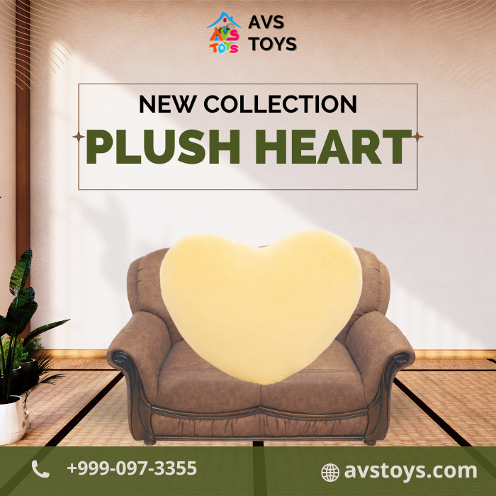 AVS Heart Shaped Plush - 30 cm (yellow)