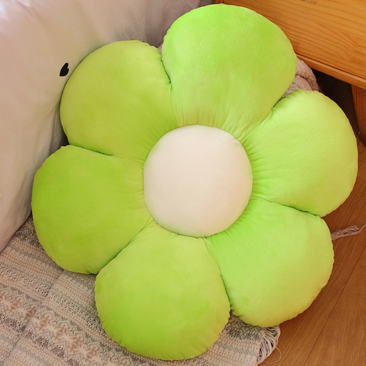 AVS Custom Cute sun Flowers Plush Pillow - 35 cm (green)