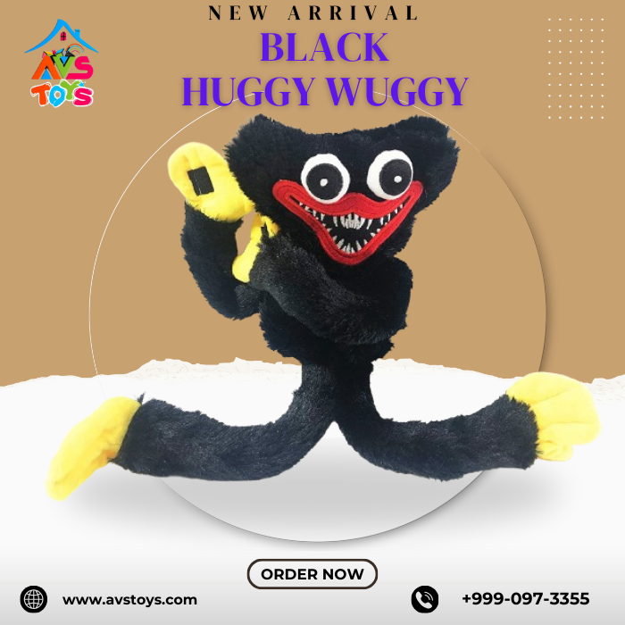 AVS Huggy Wuggy soft Animal Toy for Kids - 70cm(Black)
