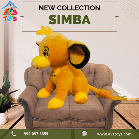 AVS New Soft And Cute Simba Plush Toy for Kids 35cm (Yellow)