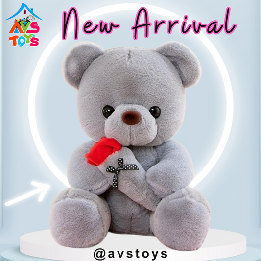 AVS New Teddy Bear with Carrot  Plush Toy For Kids 9 inch (gray)
