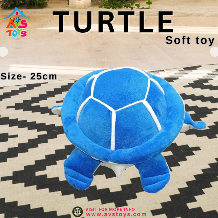 AVS Turtle Soft Toy For Kids 25cm (Blue)