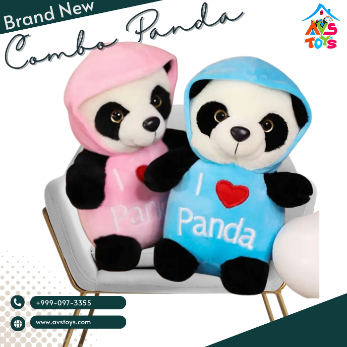 AVS New And Cute Panda with Baby pink T-shirt For kids 40cm