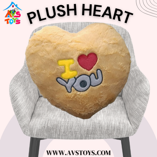 AVS Soft Adorable Plush Heart Size-35 cm For Kids & Adults (yellow)