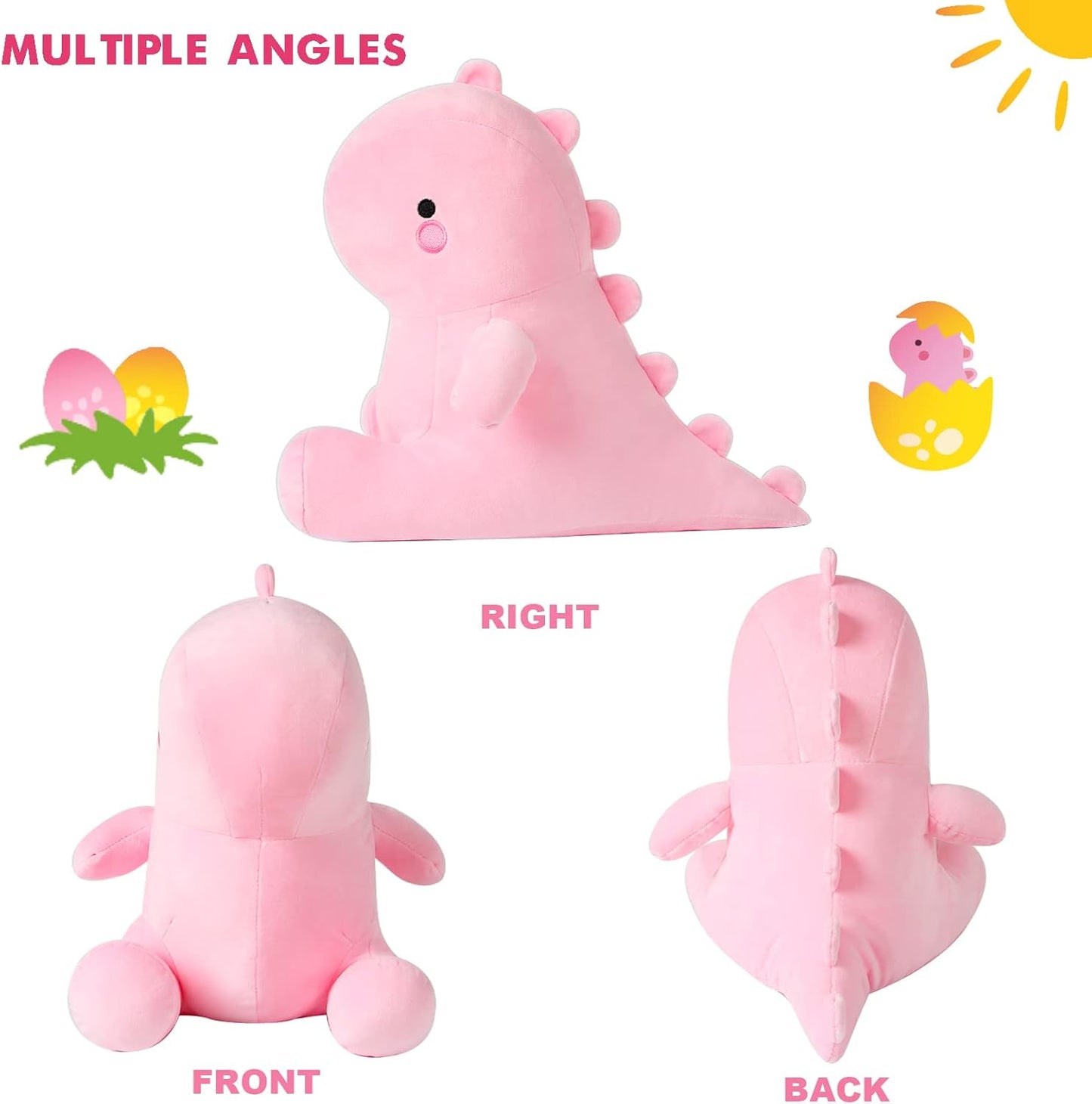 AVS Cute Pink Dinosaur Plush Toy – 20 cm | Ultra Soft &amp; Huggable