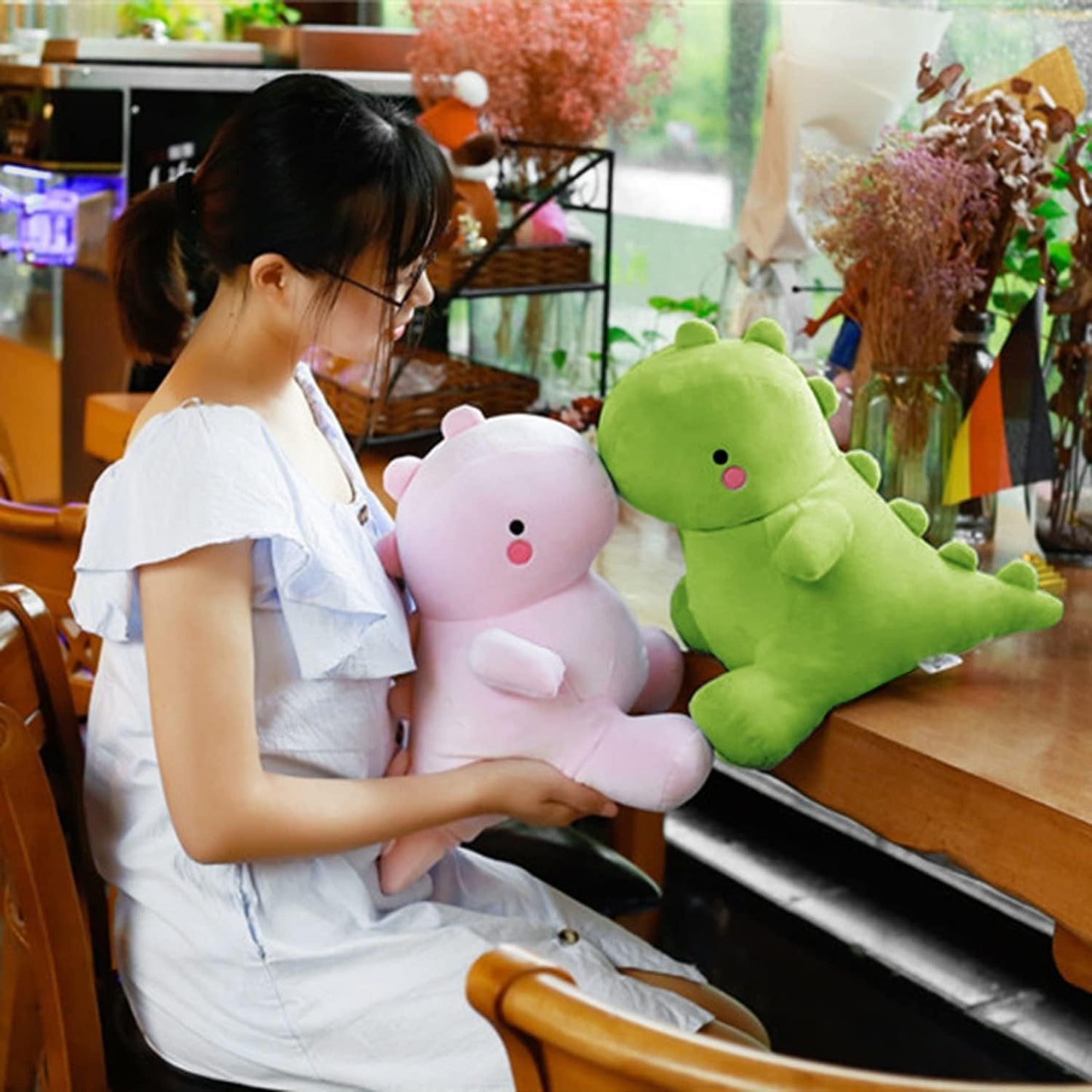 AVS Cute Pink Dinosaur Plush Toy – 20 cm | Ultra Soft &amp; Huggable