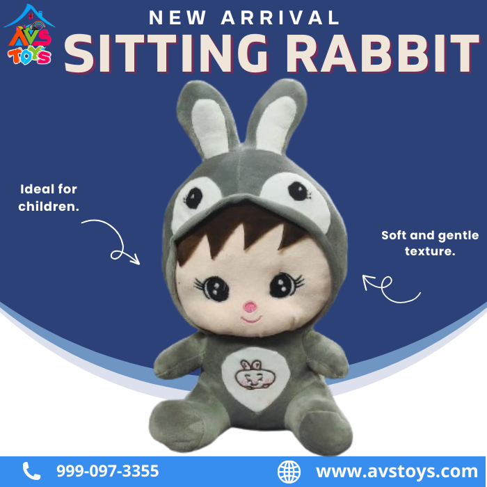 AVS New Appealing Sitting Rabbit Plush toy for kids 45cm
