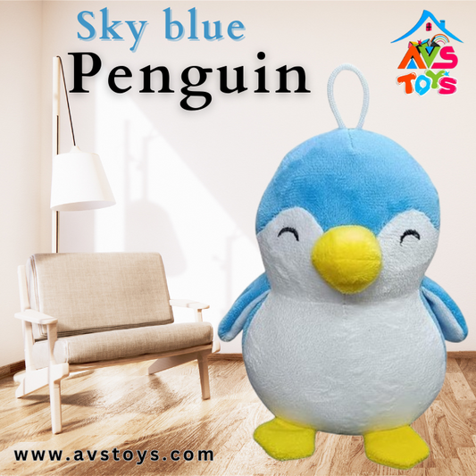 AVS Cute Sky Blue Penguin Bird Plushie Soft Toys for Kids- 20 cm