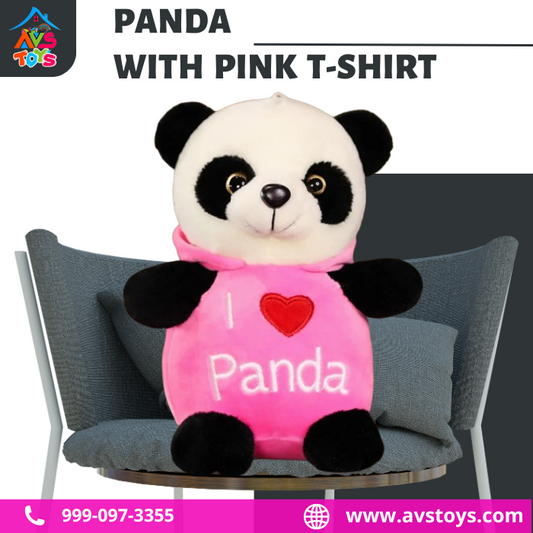 AVS New And Cute Panda with Pink T-shirt For kids 40cm