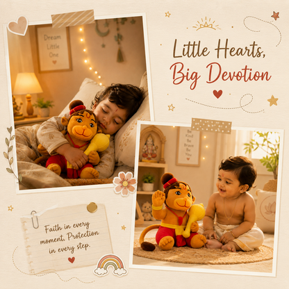 AVS Baby Hanuman Plush Soft Toy with mantra chanting – 25 cm Cute