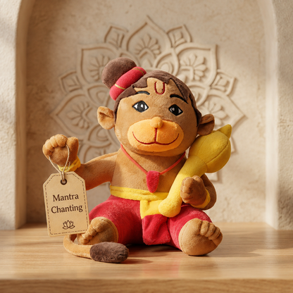 AVS Baby Hanuman Plush Soft Toy with mantra chanting – 25 cm Cute