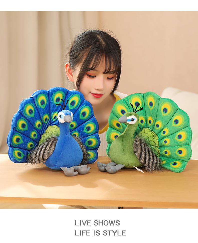 AVS Peacock Plush Toy – 30 cm | Ultra Soft & Huggable Blue Color