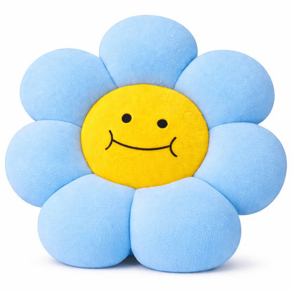 AVS 40cm Smiley Daisy Plush Floor Sunflower Shaped Pillow 7 Petal blue